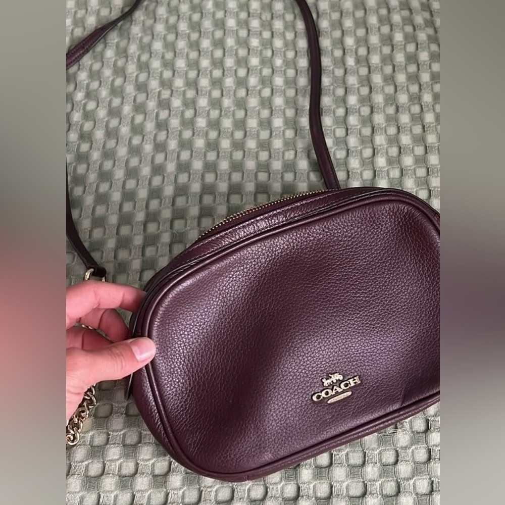 Coach Dark Purple Leather Crossbody Bag